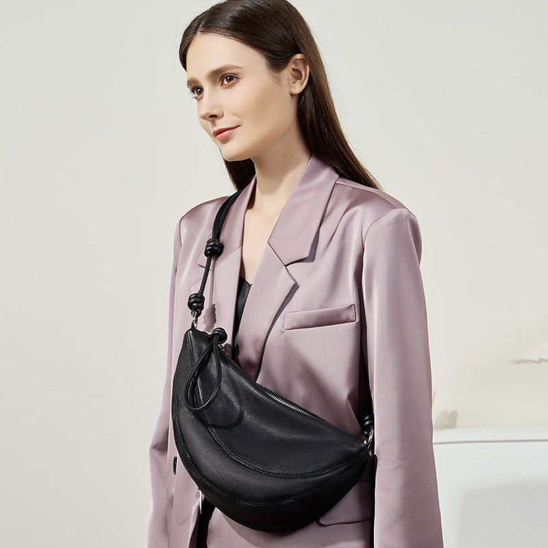 LIVIA – Sheepskin Croissant Crossbody Bag
