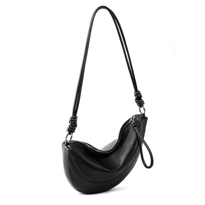 LIVIA – Sheepskin Croissant Crossbody Bag