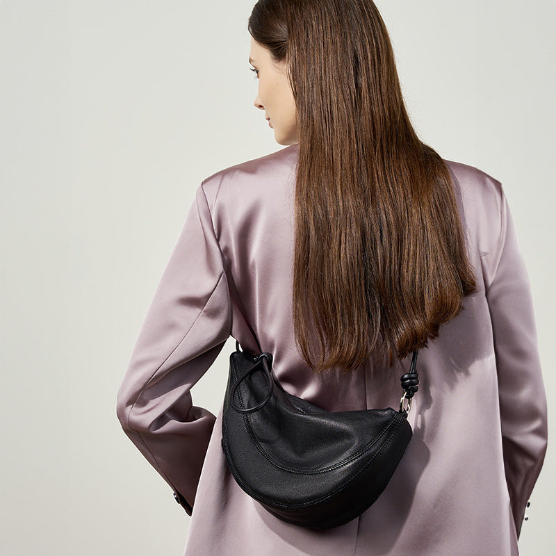 LIVIA – Sheepskin Croissant Crossbody Bag
