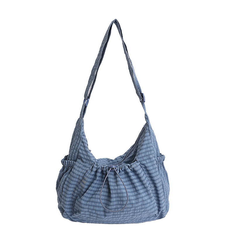 LIVIA – Plaid Drawstring Shoulder Bag