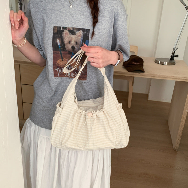 LIVIA – Plaid Drawstring Shoulder Bag