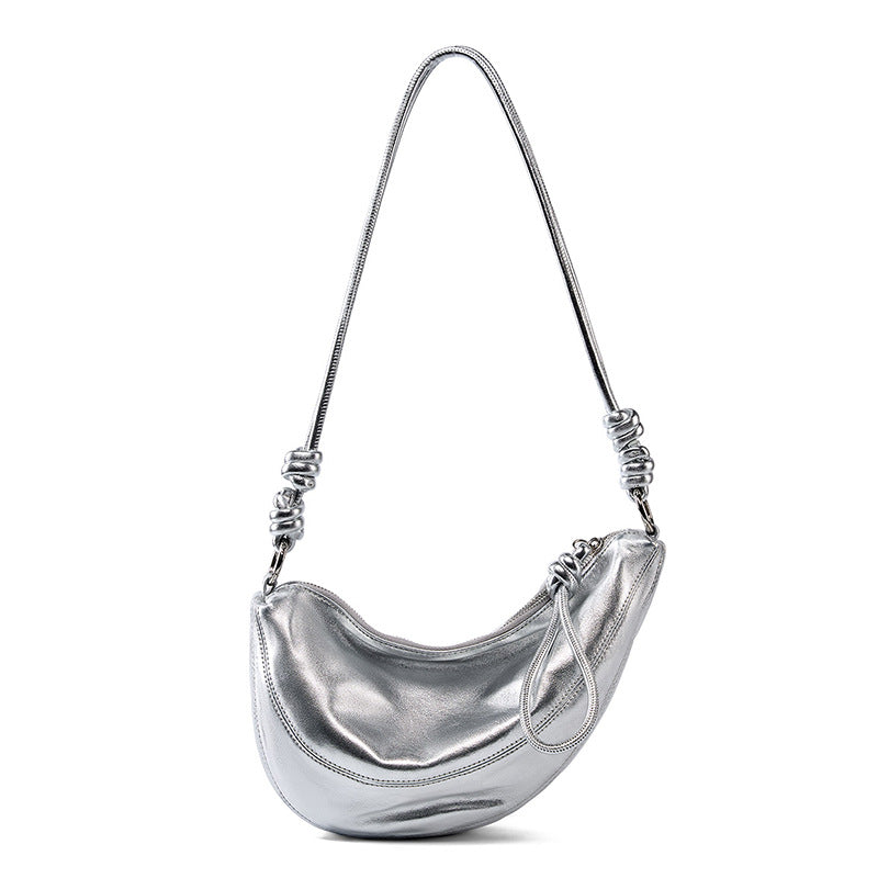 LIVIA – Sheepskin Croissant Crossbody Bag