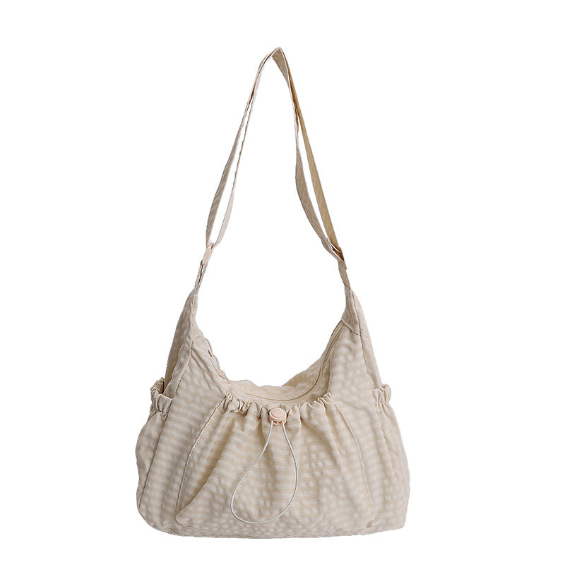 LIVIA – Plaid Drawstring Shoulder Bag